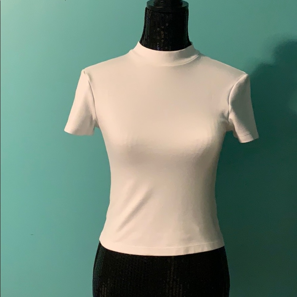 American Apparel cotton spandex high neck top